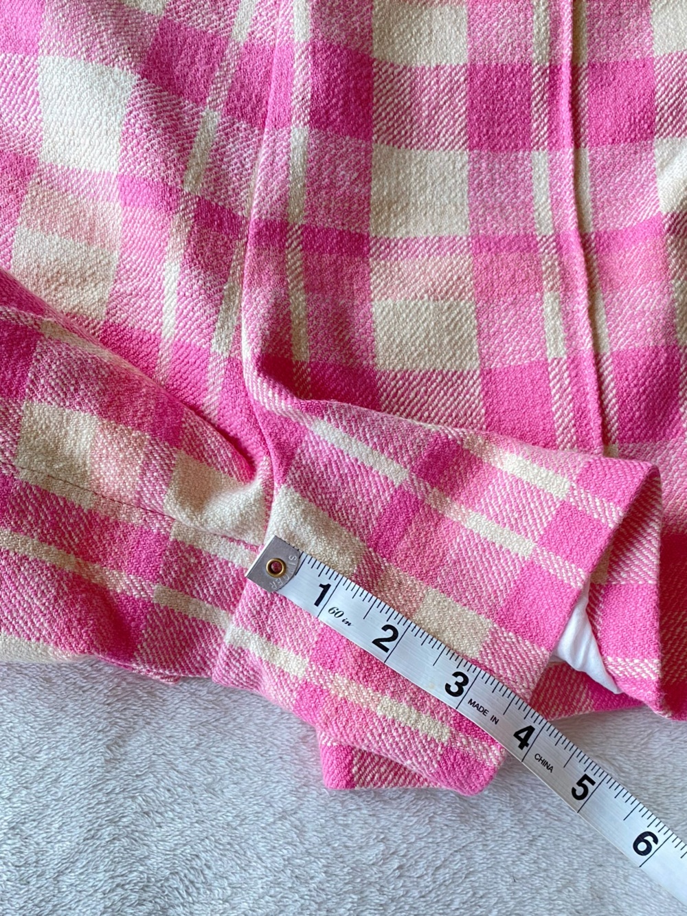 Anthropologie Maeve Bold Button Pink Plaid Tweed Shorts sz 6 - Picture 15 of 16